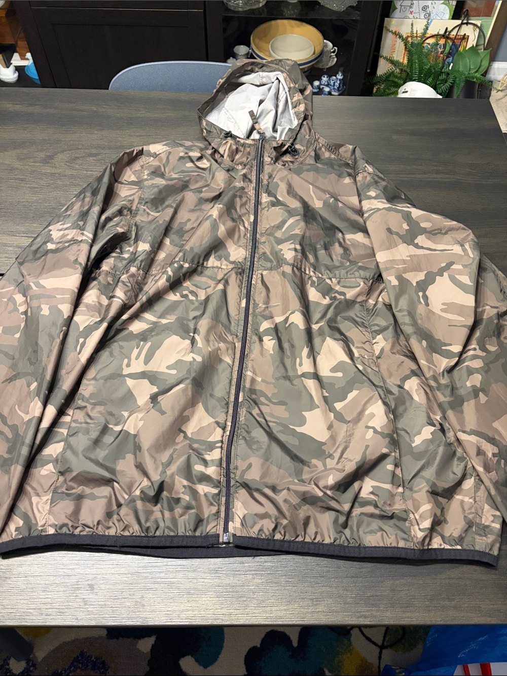Old Navy Men's Camo Hooded Windbreaker Jacket XXL Tall